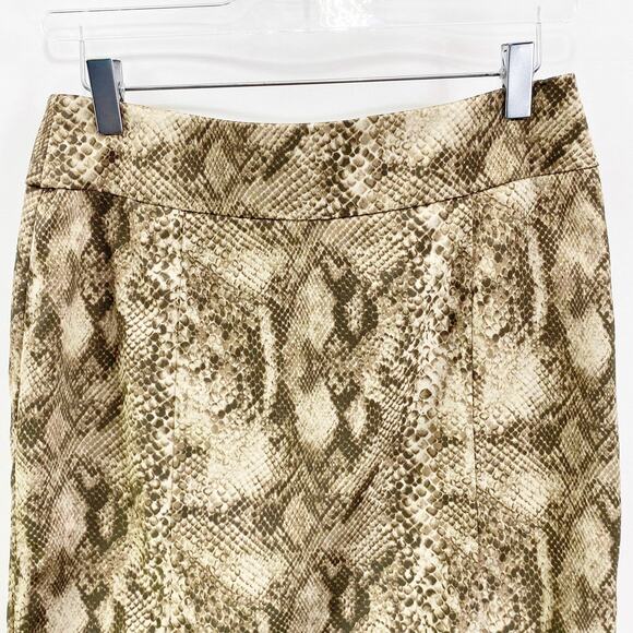NEW YORK & COMPANY Brown Snake Print Stretch Lined Pencil Skirt - Picture 7 of 10
